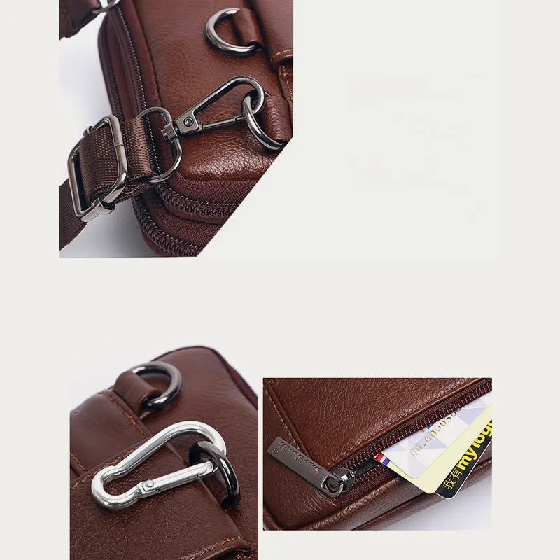 Small Messenger Bag For Men Business Genuine Leather Portable Bag