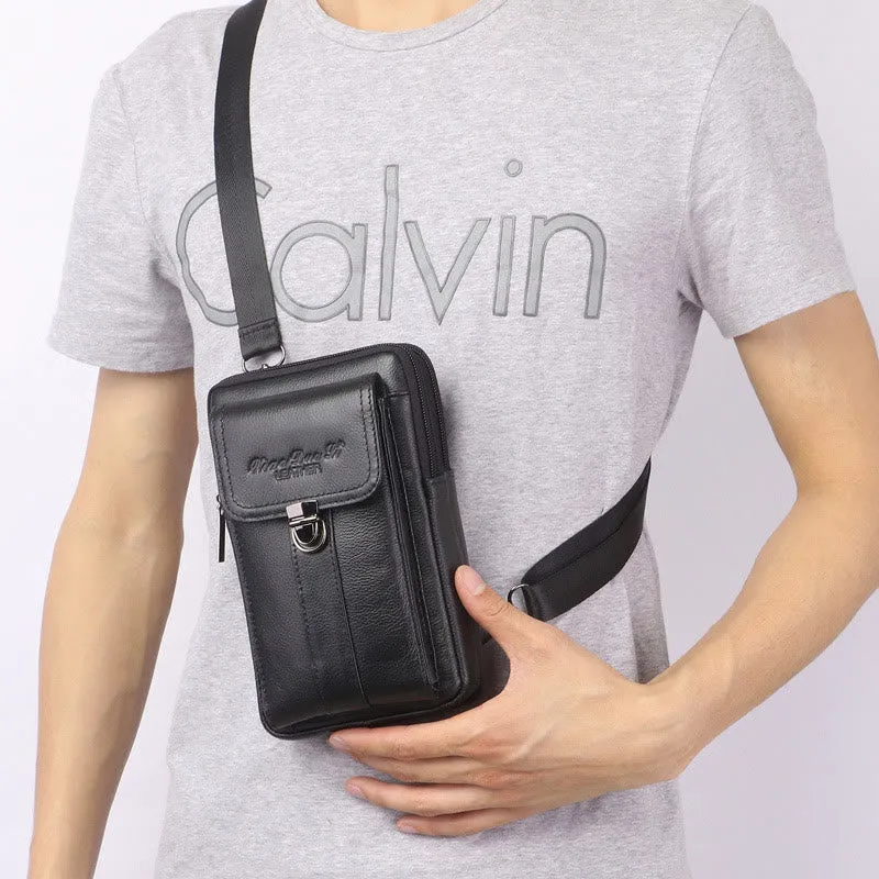 Small Messenger Bag For Men Business Genuine Leather Portable Bag
