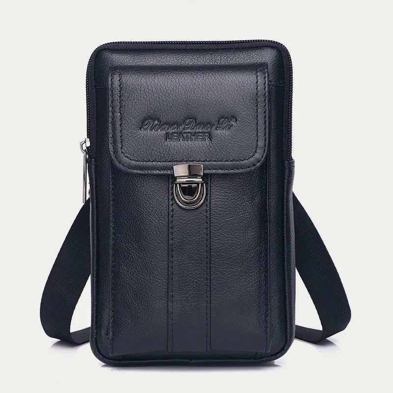 Small Messenger Bag For Men Business Genuine Leather Portable Bag