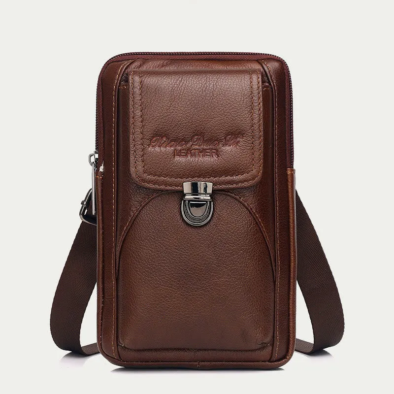 Small Messenger Bag For Men Business Genuine Leather Portable Bag