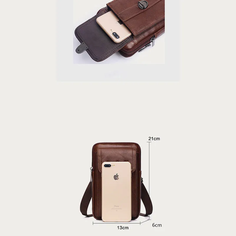 Small Messenger Bag For Men Business Genuine Leather Portable Bag