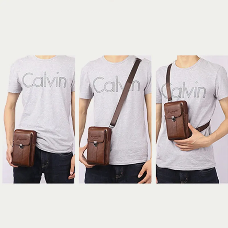 Small Messenger Bag For Men Business Genuine Leather Portable Bag