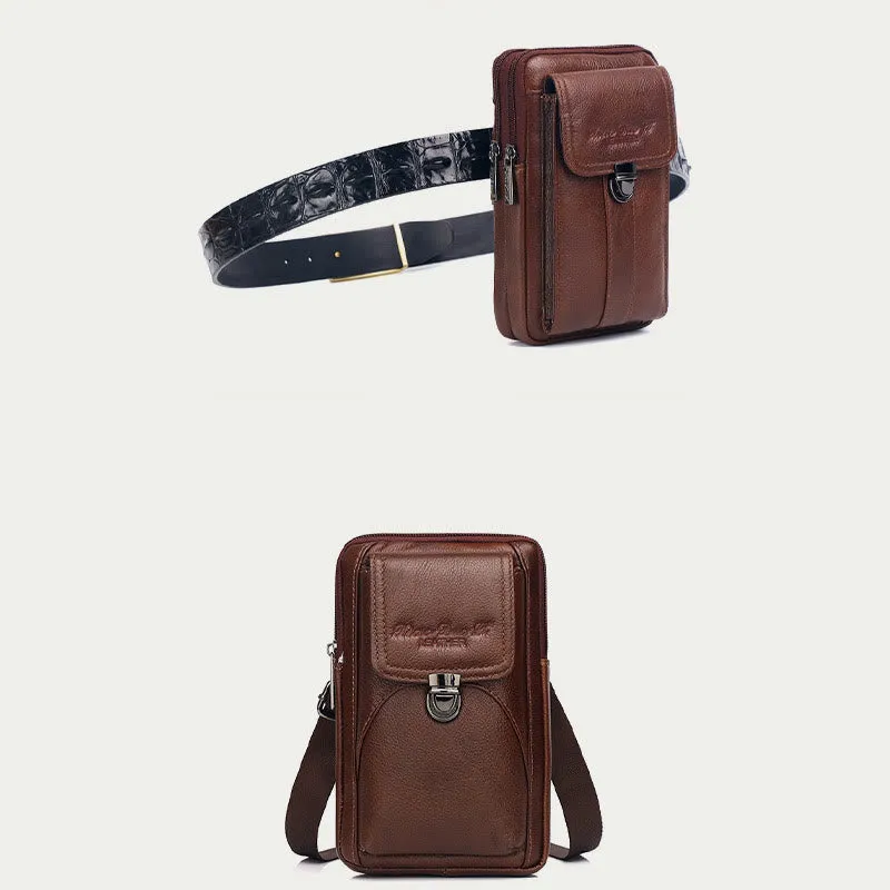 Small Messenger Bag For Men Business Genuine Leather Portable Bag