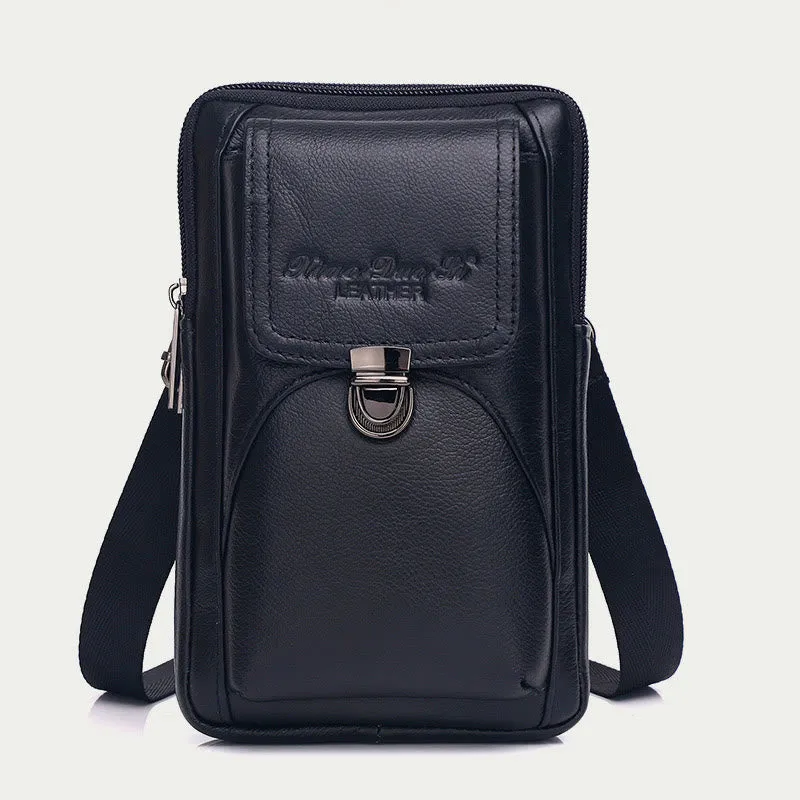Small Messenger Bag For Men Business Genuine Leather Portable Bag