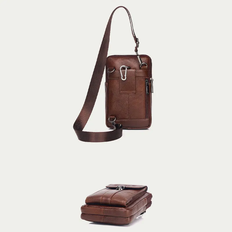 Small Messenger Bag For Men Business Genuine Leather Portable Bag