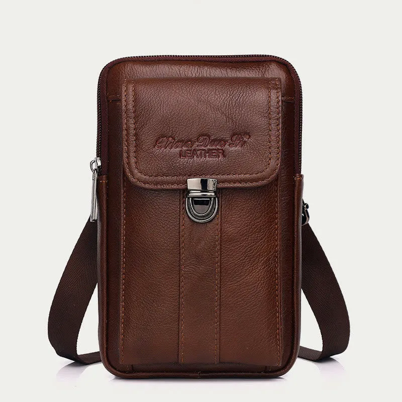 Small Messenger Bag For Men Business Genuine Leather Portable Bag