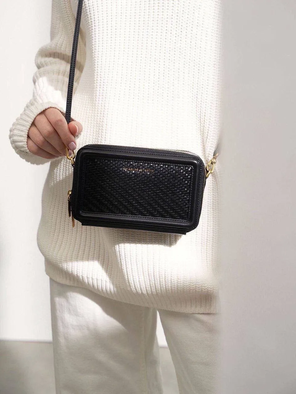 Textured Zip Around Wallet