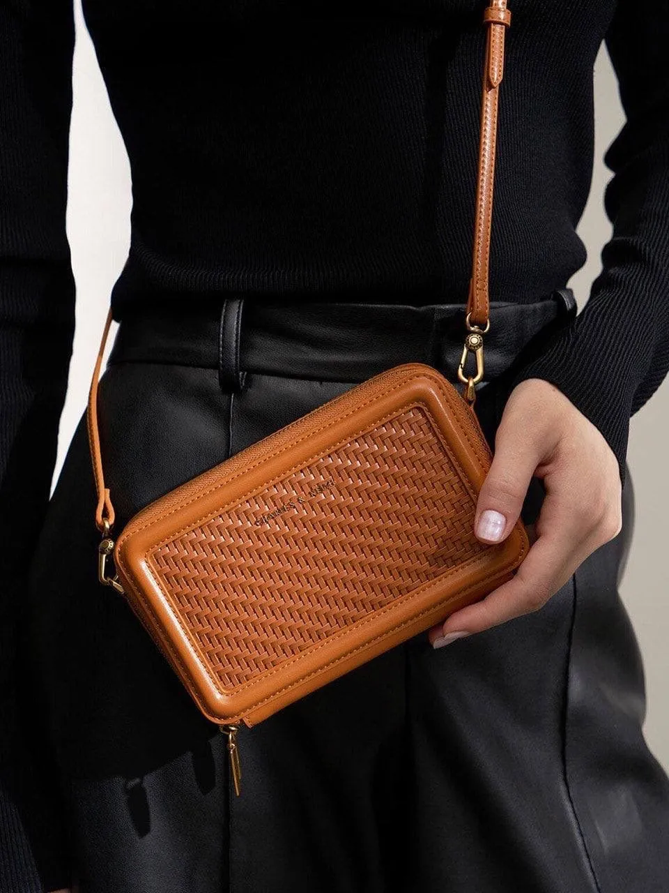 Textured Zip Around Wallet
