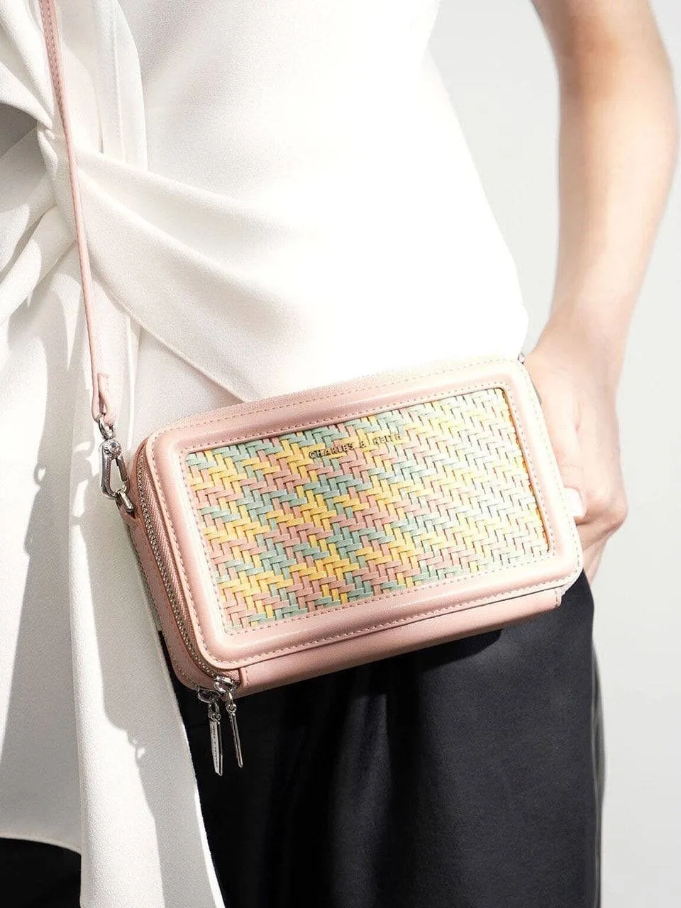 Textured Zip Around Wallet