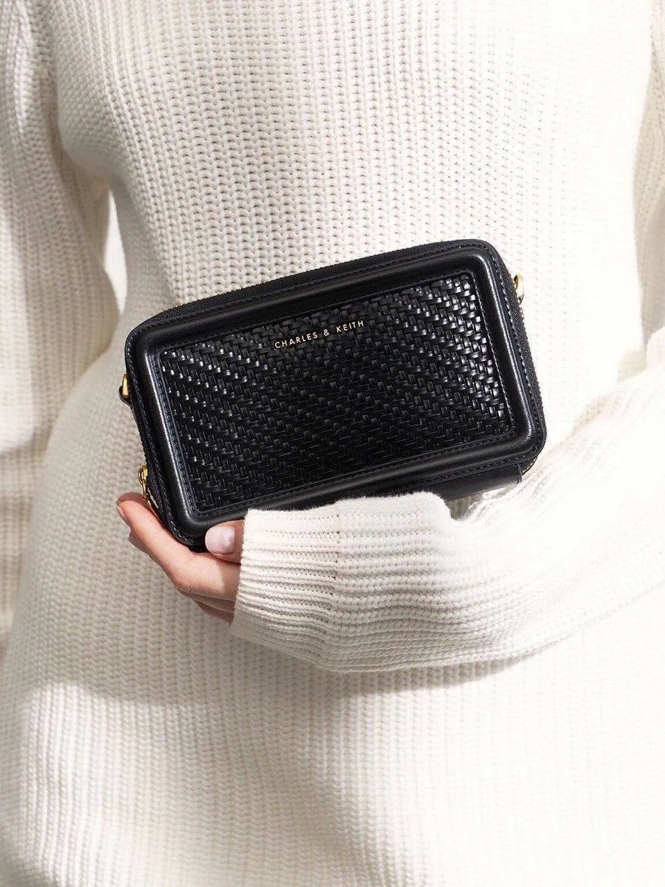 Textured Zip Around Wallet