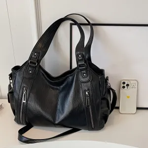 Uakiss Unique, Vintage, High-Quality Maillard Tote, Plain Color, Minimalist, Stylish Bag, Spacious, Shoulder Bag, for Daily Travel, Crossbody Style